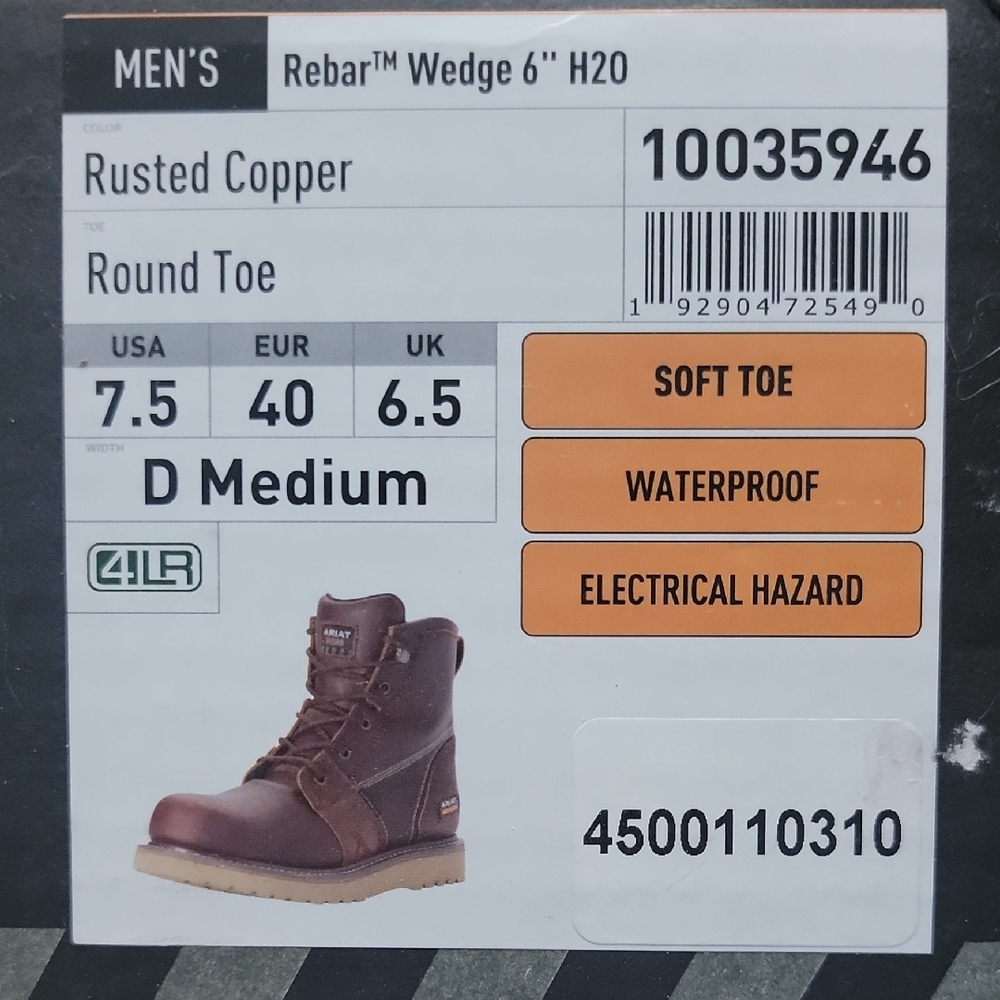 Ariat Brown Waterproof Work Boots with Electrical Hazard Protection